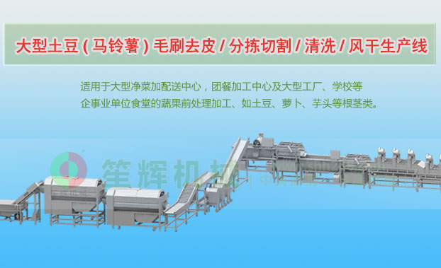 清河连续式土豆去皮清洗切割风干生产线